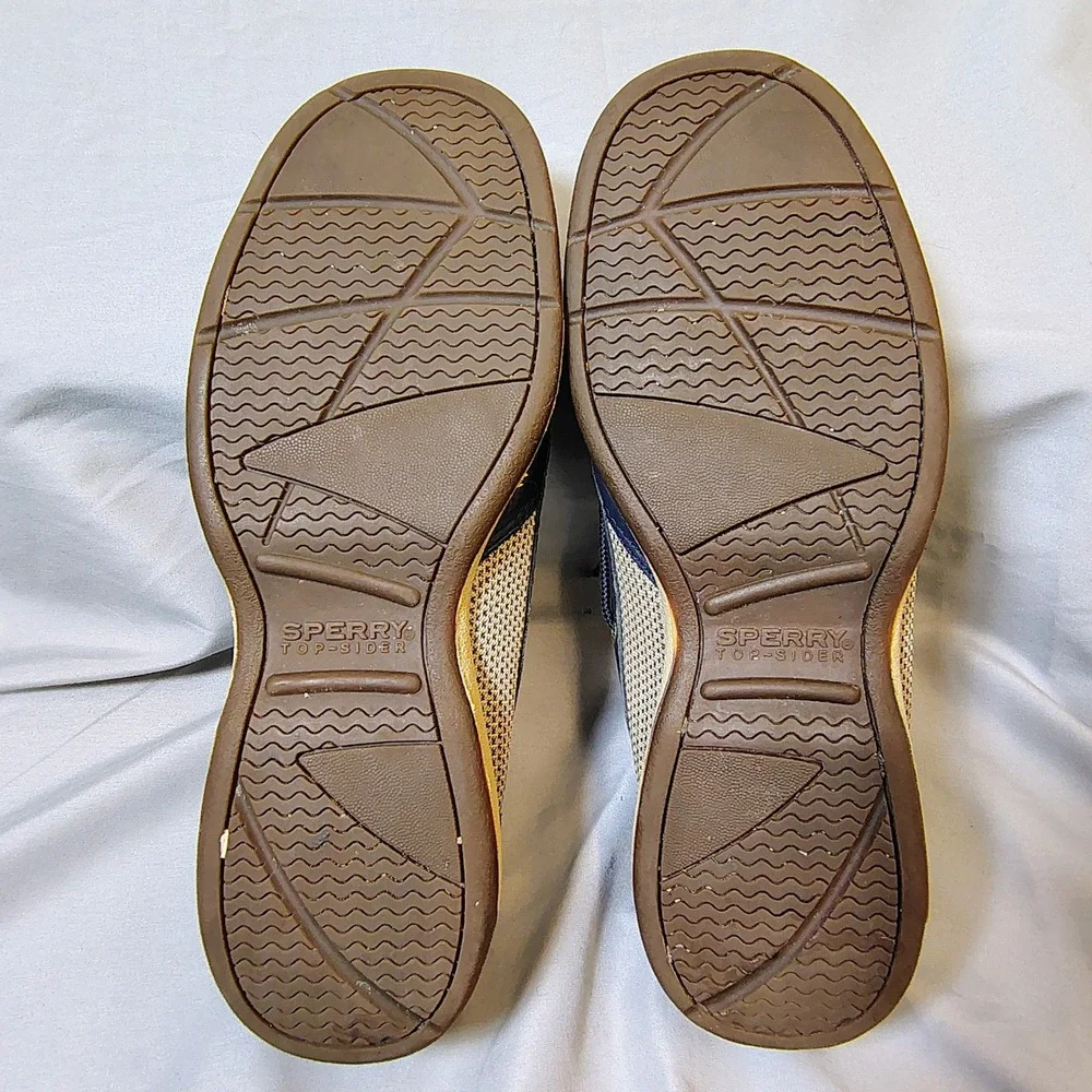 Sperry Top-Sider Bluefish Womens 7M Navy Blue Leather Mesh Boat Shoes 9774761
